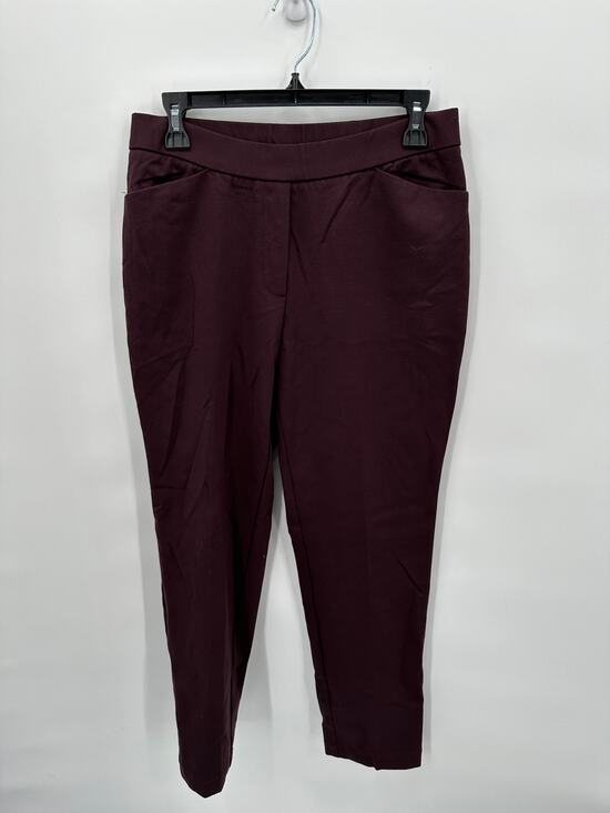 J. Jill Pants - J. JILL Plum Purple Ponte Slim Leg Elastic Waist Stretch Pants // S